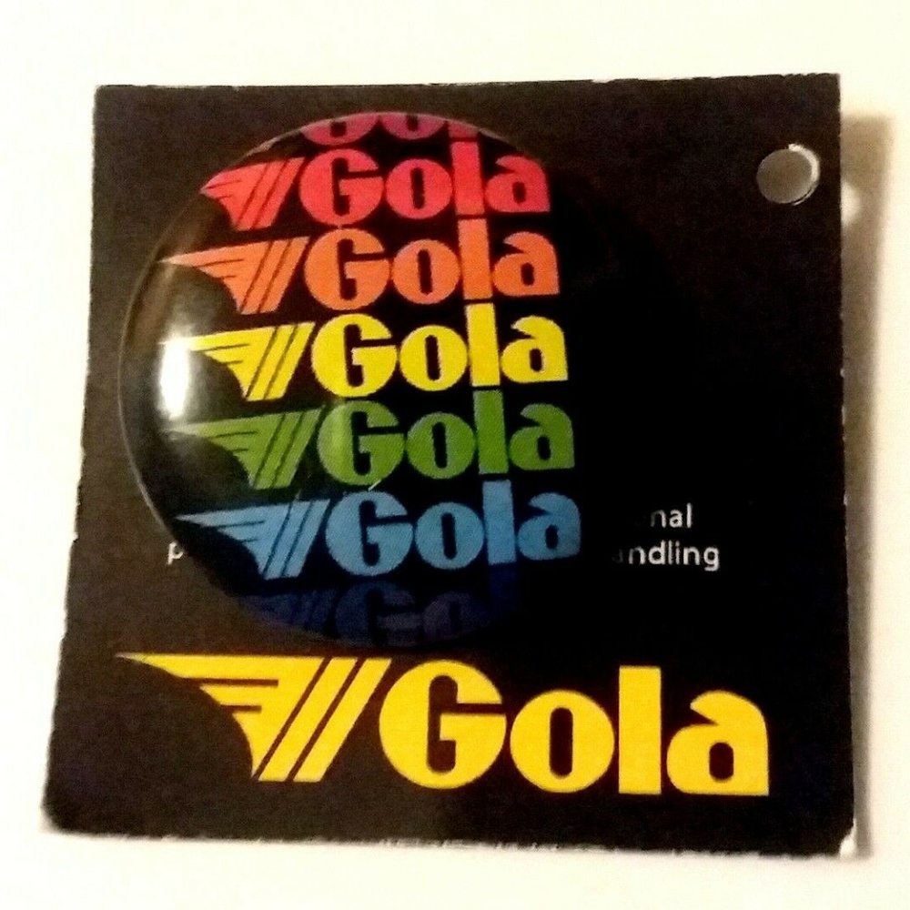 Rare/Vintage! GOLA England Rainbow-Colored 1" Pin!